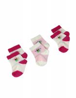 3x Detské kojenecké ponožky s kvetinkami 3ks, 0-6m, multifarebé, B21-7894