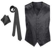 Erkek yelek kravat kumaş Set iş moda takım elbise kalan stok