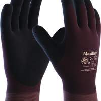 Handschuh MaxiDry 56-427, Größe 10 lila/schwarz, 12 Paar
