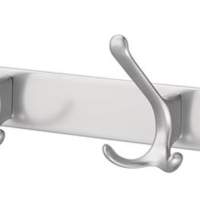Hat hook rail 4 hooks, projection 96 mm, light metal, silver-colored