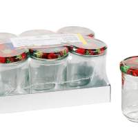DOSEN-ZENTRALE screw-top glass jar lintel 230 ml 6-piece tray with 66mm TO lid