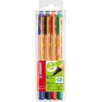 STABILO fine-point pen GREENpoint 6088/4 0.8 mm assorted 4 pieces/pack.