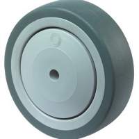Wheel D.125mm load capacity 100kg solid rubber wheel blue-grey hub length 36.5mm