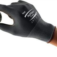 Gloves EN388 Kat.II HyFlex 11-840 size 8 nylon with nitrile foam black, 12 pairs