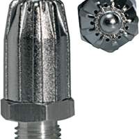 Low-noise round nozzle, die-cast zinc M 12 x 1.25, length 46.0 mm