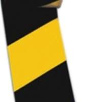 Floor marking tape, length 33m, width 50mm, black and yellow stripes, roll