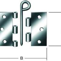 Hinge width open 75mm height 75mm thickness 1.9mm square, 12 pieces