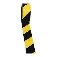 Floor marking tape, length 33m, width 75mm, black and yellow stripes, roll